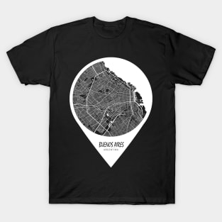 Buenos Aires, Argentina City Map - Travel Pin T-Shirt